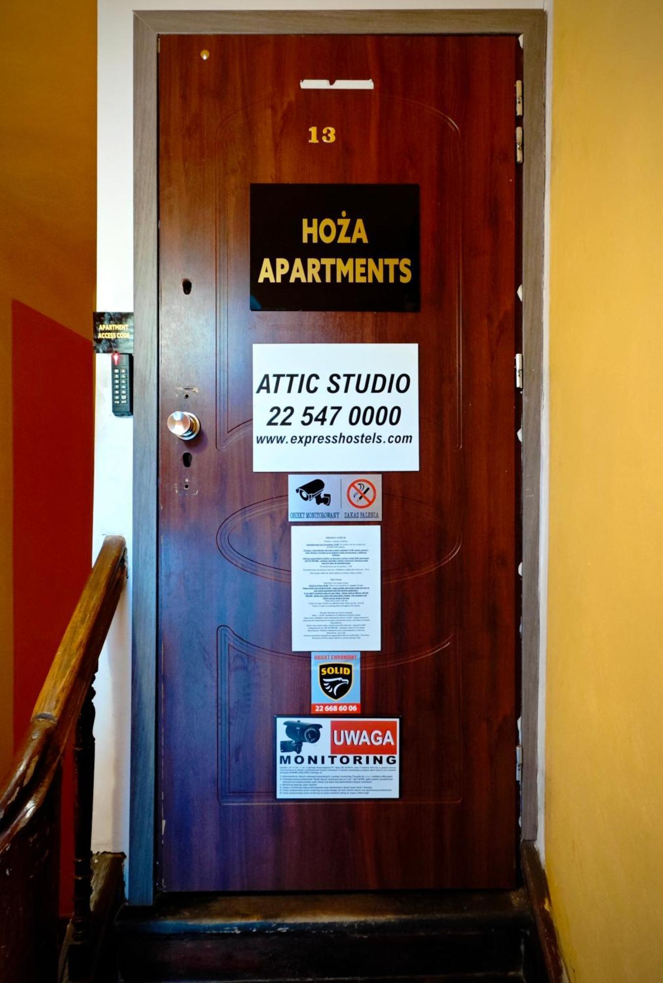 Apartamenty Hoza Attic Studio Varsó Kültér fotó